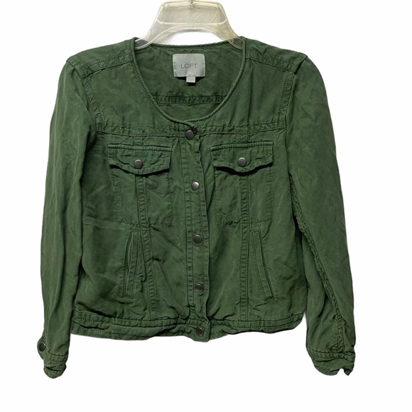 LOFT Jackets & Blazers - LOFT Olive Green Cargo lyocel jacket